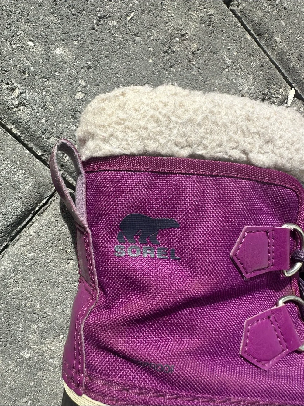 Sorel Yoot PAC Nylon Waterproof Purple Boots Wild Iris Size Youth 13 Big Kid's